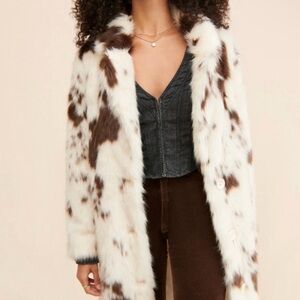 Free People Teddy Jacket - Cream and Brown